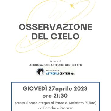 Osservazione del cielo con Astrofili Centesi